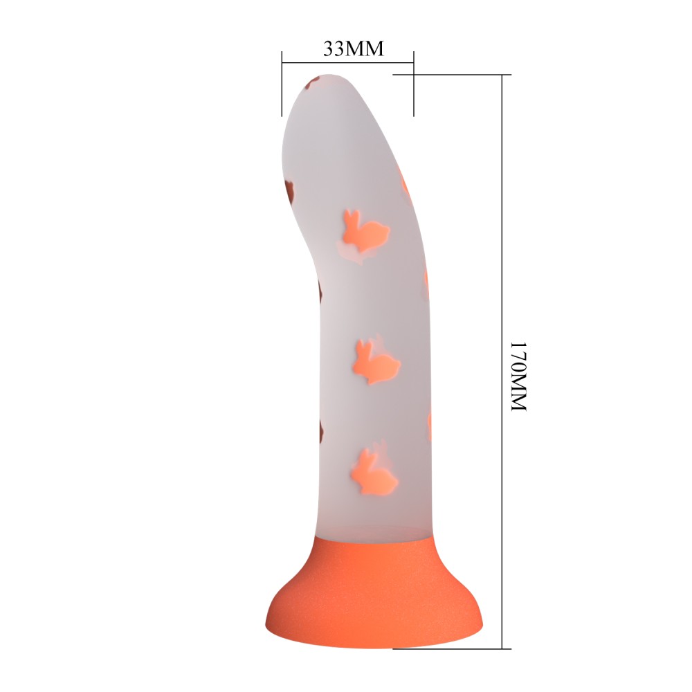 דילדו ריאליסטי גמיש עם אפקט זוהר בחושך | Orange Rabbit